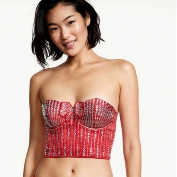 New!Victoria's Secret Dream Angel Lightly Lined Embellished Bustier - Picture 1 of 11